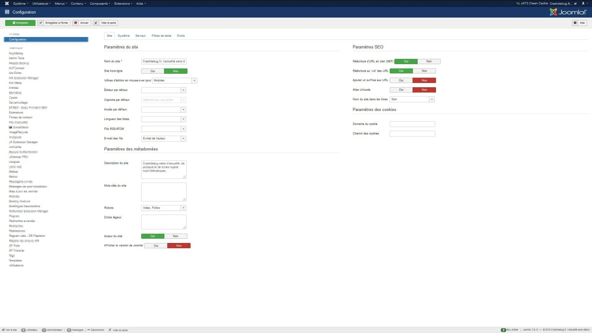 Config joomla 0 3
