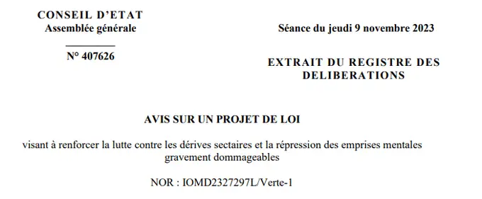 avis negatif conseil etat