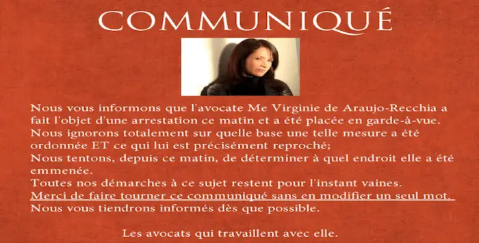 communique maitre de arujo recchia