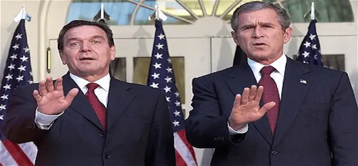 Gerhard Schroeder and w bush 03 05 2016