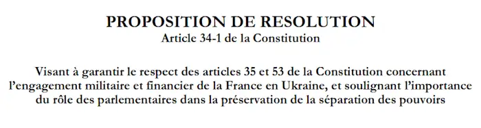 Proposition de resolution