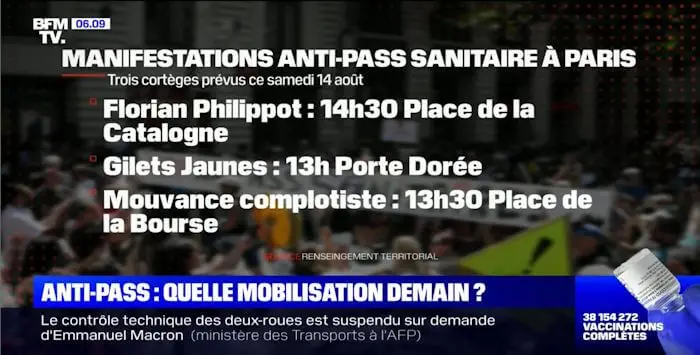 Manif anti pass sanitaire 13 08 2021