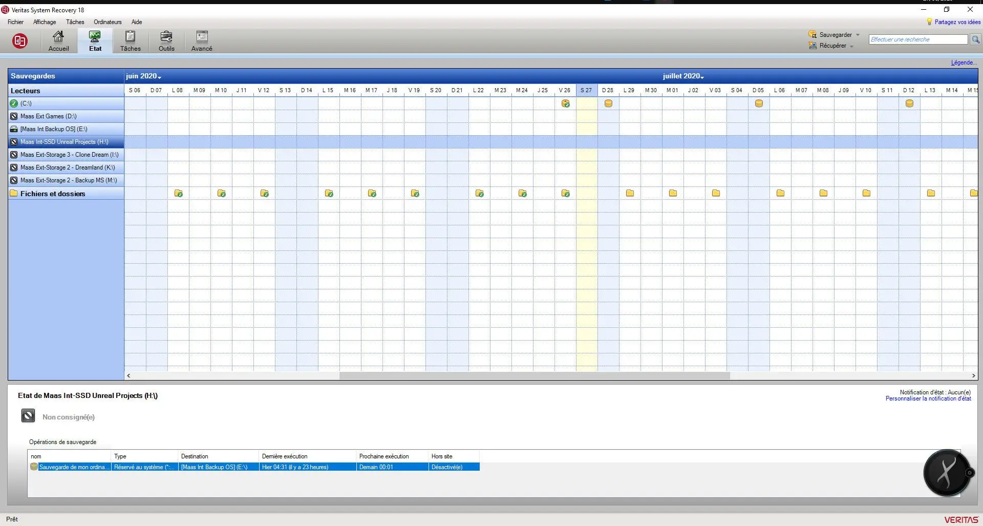 Exclusion disques non surveilles