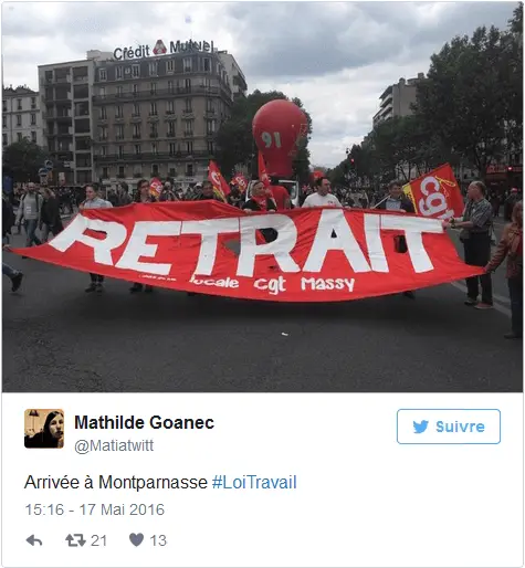 manifestation retrait 18 05 2016
