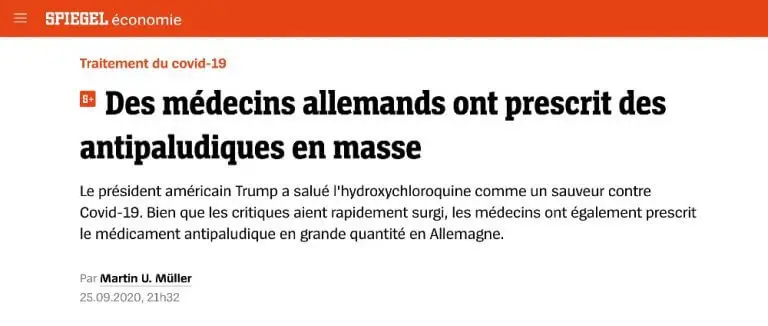 der Spiegel cholorquine Allemagne 768x326