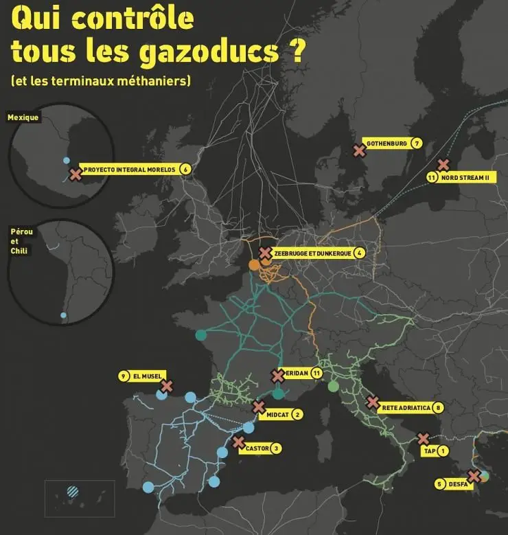 carte gazoducs