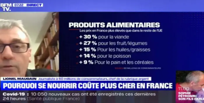 nourriture plus cher france